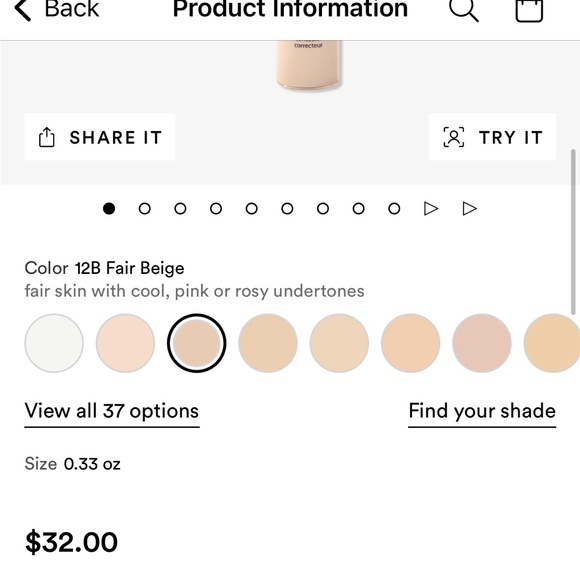 NWT Tarte Shape Tape Ultra Creamy Concealer 12B Fair Beige Full Size - Picture 5 of 8